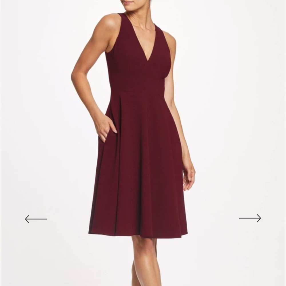 - Dress The Population - Catalina - Burgundy Dress, Size Small